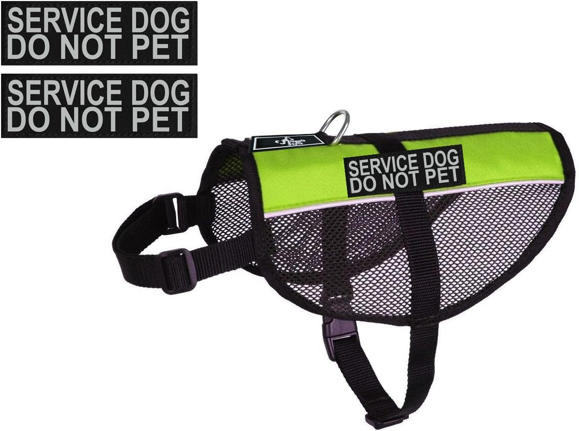 Service Dog Mesh Vest Harness Cool Comfort Nylon Purchase Comes with 2 Reflective Service Dog DO NOT PET Removable Patches. Please Measure Your Dog before Ordering