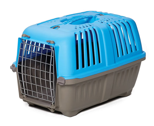 19 Inch Spree Travel Pet Carrier for Dog or Cat with Steel Door, Blue
