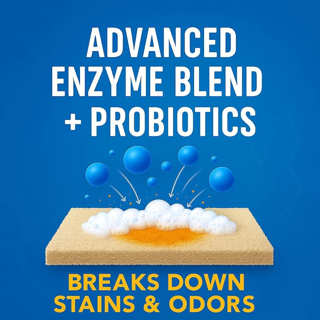 Pet Odor and Stain Eliminator Spray, Enzyme Cleaner for Dog and Cat Urine, Carpet and Upholstery Deodorizer, Natural Citrus, 32 Oz, 1 Pack