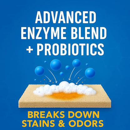 Pet Odor and Stain Eliminator Spray, Enzyme Cleaner for Dog and Cat Urine, Carpet and Upholstery Deodorizer, Natural Citrus, 32 Oz, 1 Pack