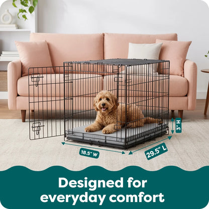 (2 Pack)  Pet Products Restful Dreamer Medium Orthopedic Foam Deluxe Crate Mat, Gray