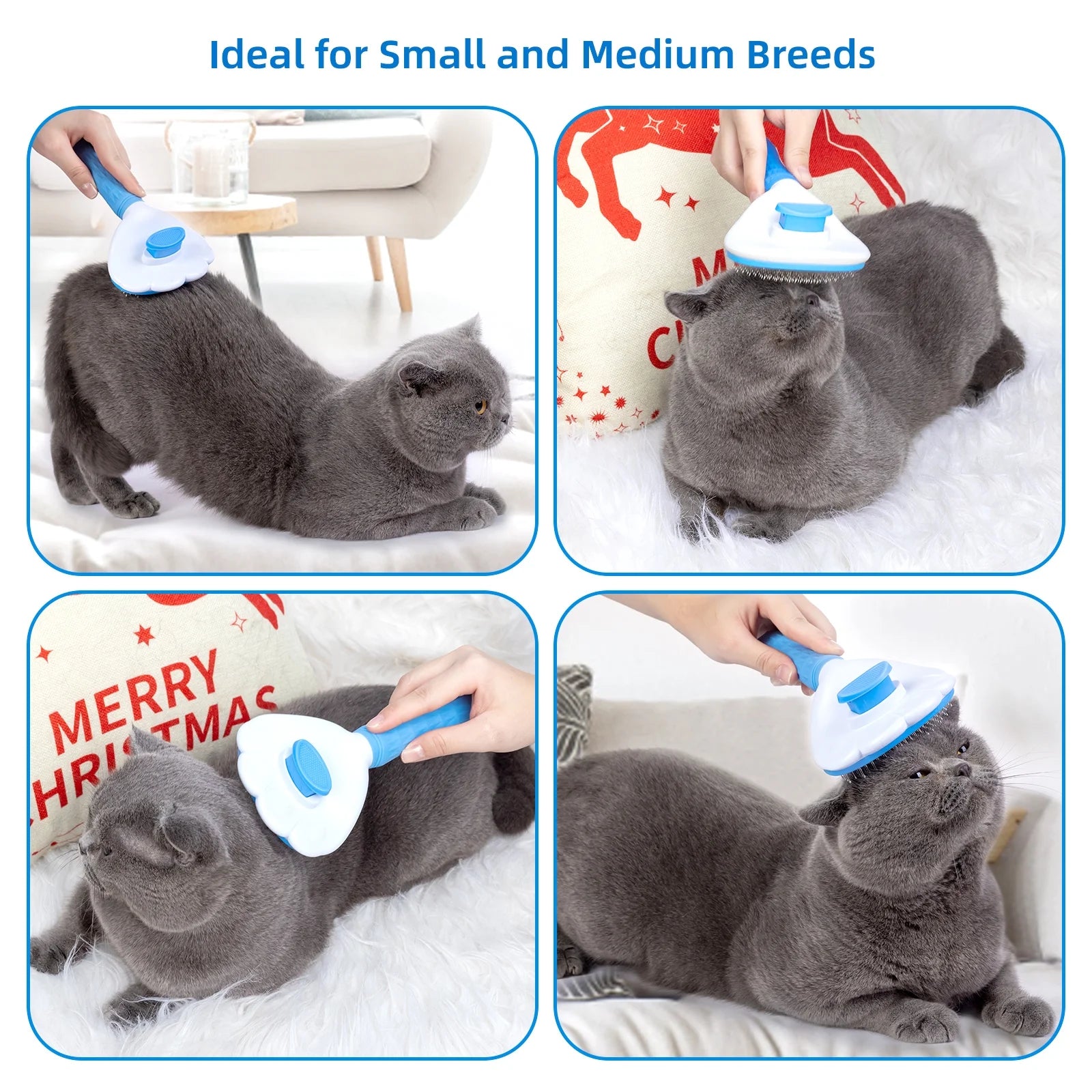 Self-Cleaning Slicker Brush for Dogs & Cats: Pet Grooming Tool for Long Haired & Short Haired Breeds