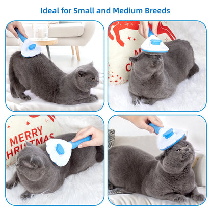 Self-Cleaning Slicker Brush for Dogs & Cats: Pet Grooming Tool for Long Haired & Short Haired Breeds