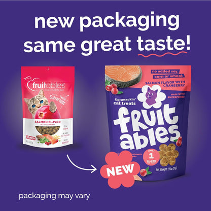 Cat Treats, Healthy Treats for Cats, Low Calorie and Packed with Protein, Crunchy Biscuits, No Wheat, Corn or Soy, Made with Real Salmon and Cranberry, 2.5Oz