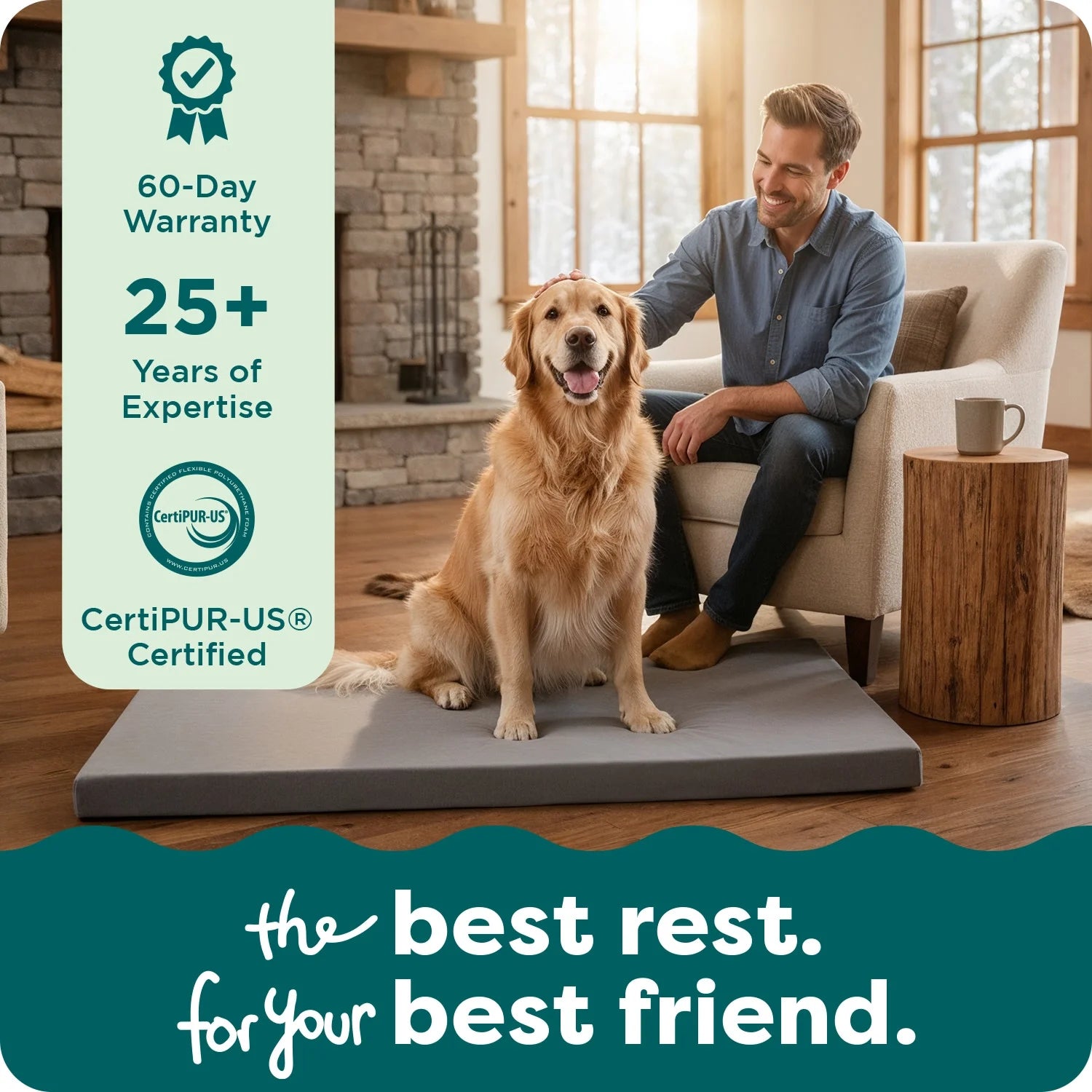 (2 Pack)  Pet Products Restful Dreamer Medium Orthopedic Foam Deluxe Crate Mat, Gray