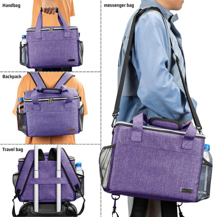 Dog Travel Bag Backpack Pet Supplies Backpack 5-Piece Set with Shoulder Strap 2 Lined Pet Food Containers 4 Foldable Feeding Bowls Essential Kit for Pet Travel