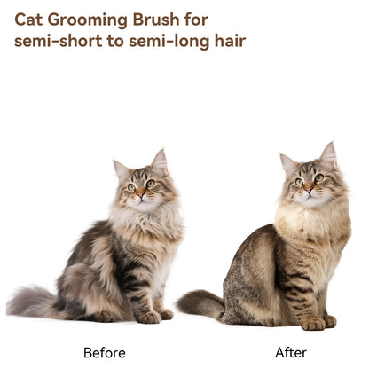 Cat & Dog Grooming Brush – Self-Cleaning Slicker Brush for Shedding, Removes Loose Fur & Tangles, Gentle & Skin-Friendly, Perfect for All Coat Types – Gray