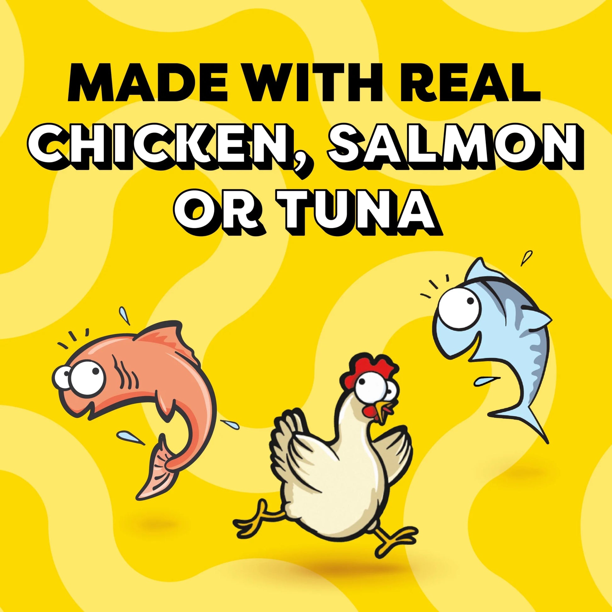 Creamy Puree Chicken, Salmon & Tuna Lickable Cat Treats, 12G Pouches (24 Pack)