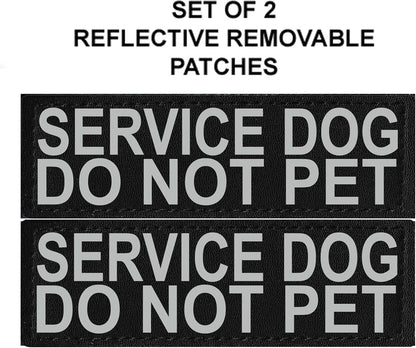 Service Dog Mesh Vest Harness Cool Comfort Nylon Purchase Comes with 2 Reflective Service Dog DO NOT PET Removable Patches. Please Measure Your Dog before Ordering