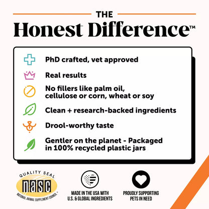 Pet Honesty Hip & Joint Health Chicken Flavor Supplement for Dog - 60Ct