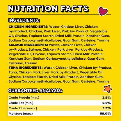 Creamy Puree Chicken, Salmon & Tuna Lickable Cat Treats, 12G Pouches (24 Pack)