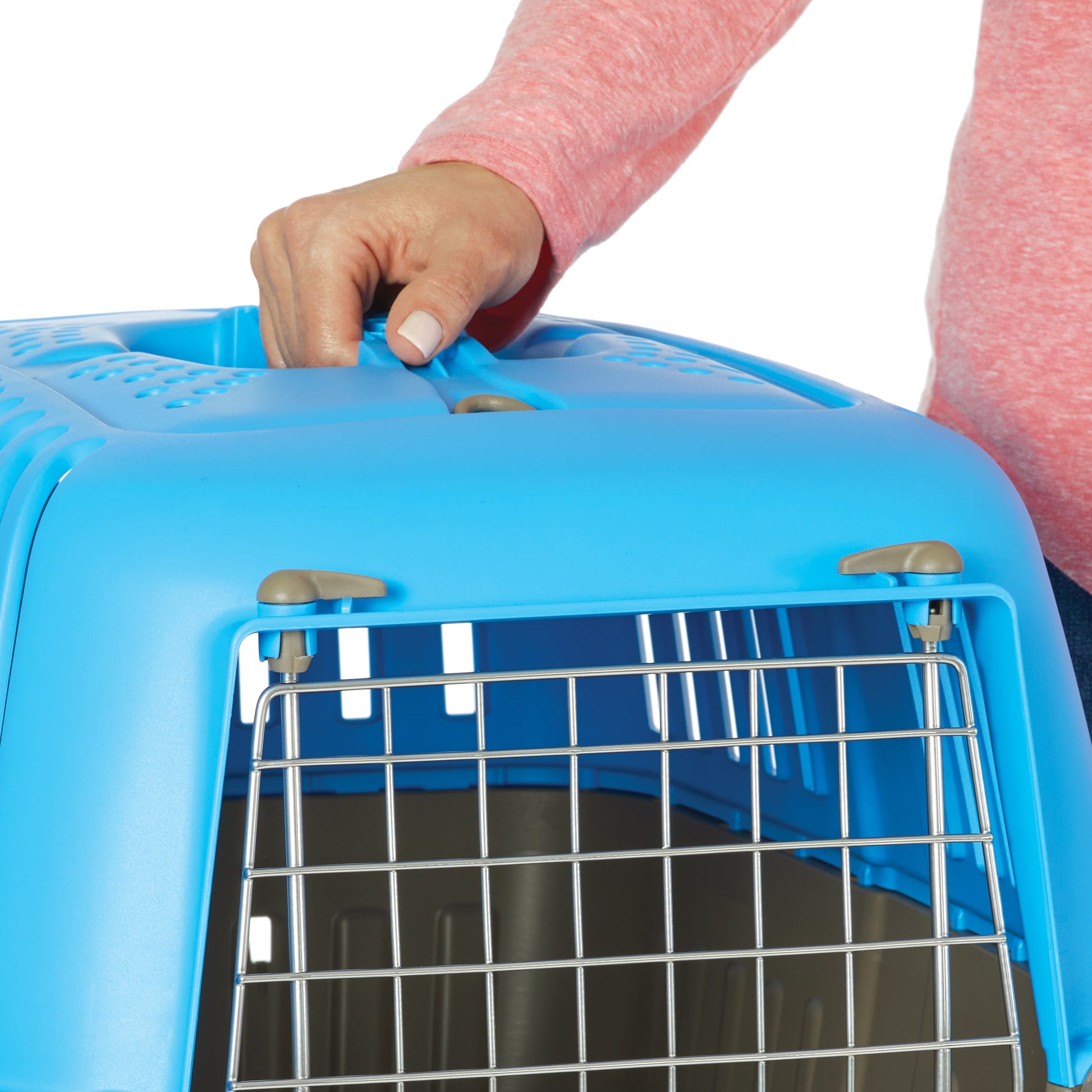 19 Inch Spree Travel Pet Carrier for Dog or Cat with Steel Door, Blue