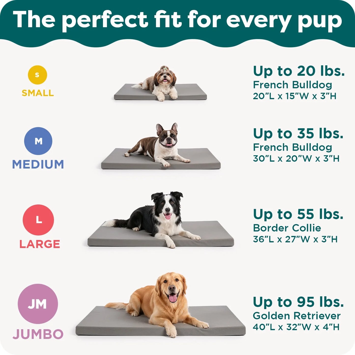 Pet Products Mattress Edition Large Memory Foam Dog Kennel & Crate Mat, Gray