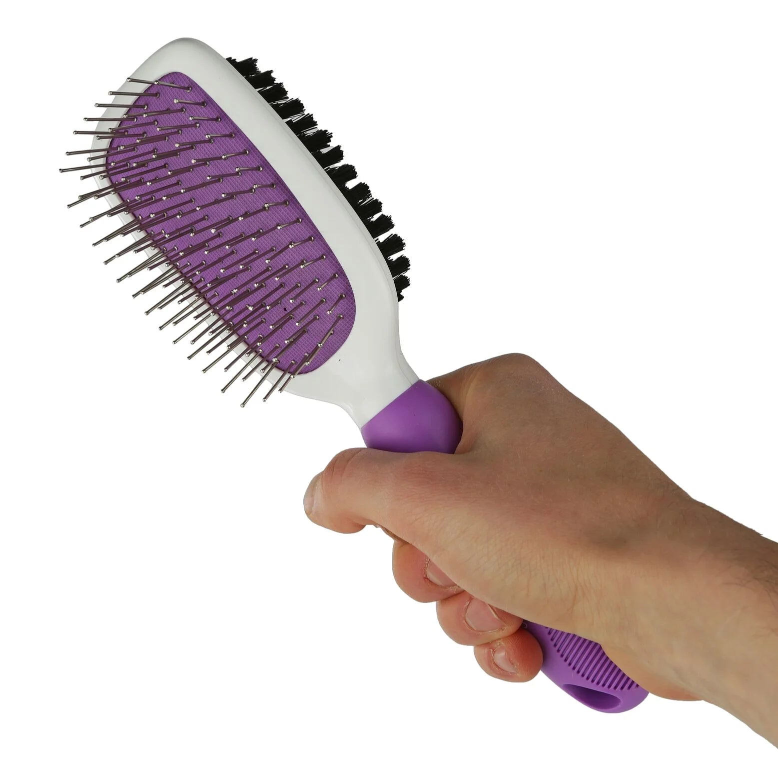 Pet Grooming Brush - Fur Detangling Pins & Coat Smoothing Slicker Bristles, Two-Sided Design for Dogs, Cats & Other Animals