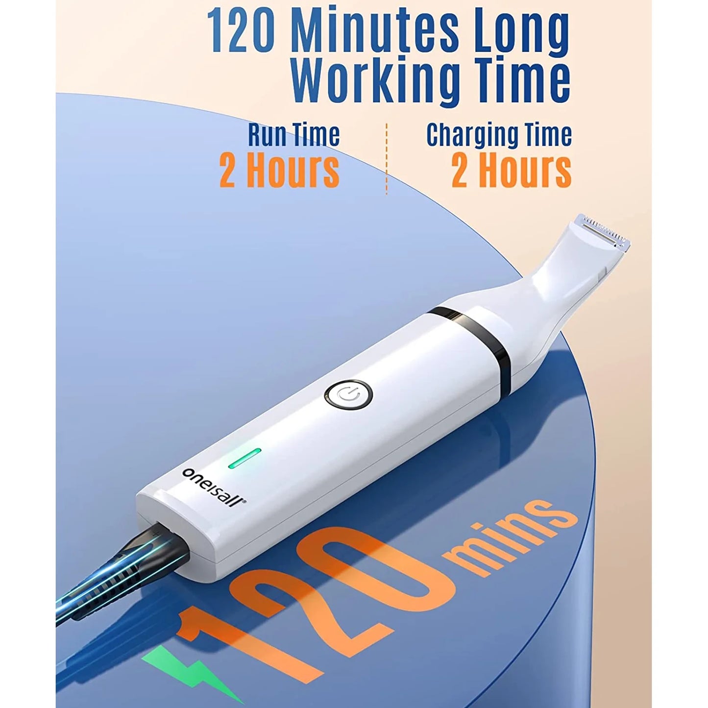 N5 Dog Clippers/Dog Paw Trimmer with Double Blades 2 in 1 Quiet Dog Grooming Clippers/Cordless 2 Speed Small Pet Hair Trimmers for Dog'S Hair around Paws, Eyes, Ears, Face, Rump (White)